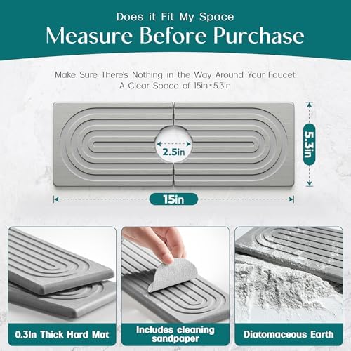 eormoe Faucet Mat for Kitchen Sink - Image 2