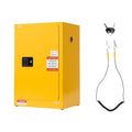 VEVOR Flammable Cabinet 18" x 24" x 65", 13 Gallon Flammable Storage Cabinet with Adjustable Shelf, Cold-Rolled and Galvanized Steel Fire Cabinets, for Commercial Industrial Home Use, Yellow