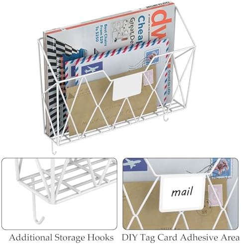 YBING Wall File Organizer 6 Pack Mesh Wire Hanging File Holder - Image 2