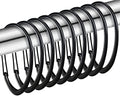 Black Shower Curtain Rings, Rustproof Shower Curtain Hooks by ZESLMG