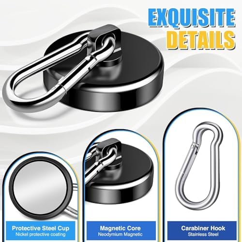 Magnetic Hooks Heavy Duty 150Lbs, 24 Pack Black Super Strong Hooks - Image 4