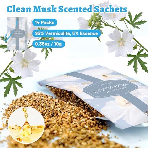 STRN Scented Sachets for Drawer and Closet, Clean Musk Scent 14-Pack - Image 2