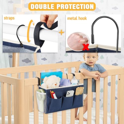 Lilithye Bedside Caddy, Bedside Storage Bag Hanging Organizer - Image 4