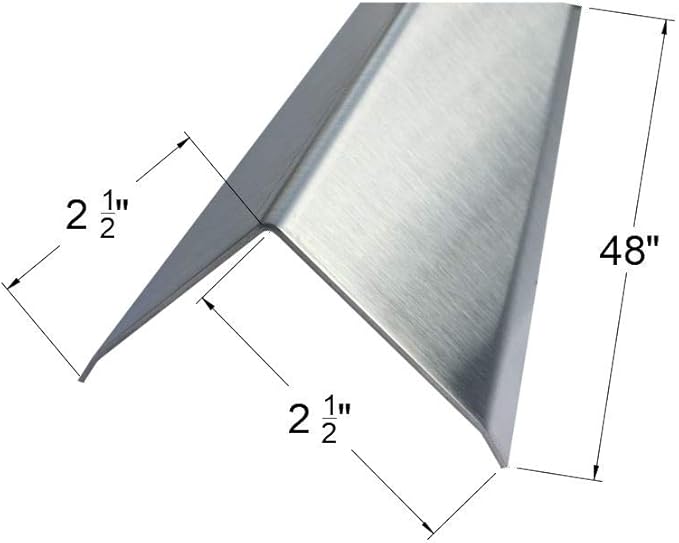 Brushed 304 Stainless Steel Corner Guards, 48" Wall Protectors, 20ga & 16ga, Available in 1/2" to 4", Multi-Pack Options (1, 2, 5, or 10) (5, 2 1/2 x 2 1/2, 16ga, with Hug Edges)