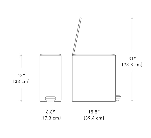simplehuman Slim Step Can, 9L / 2.4 Gallon Primary Bathroom Trash Can, Liner - Image 9