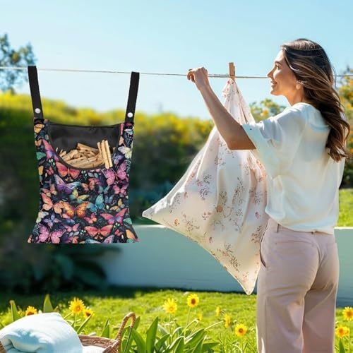Colorful Butterfly Clothespin Bag - Image 2