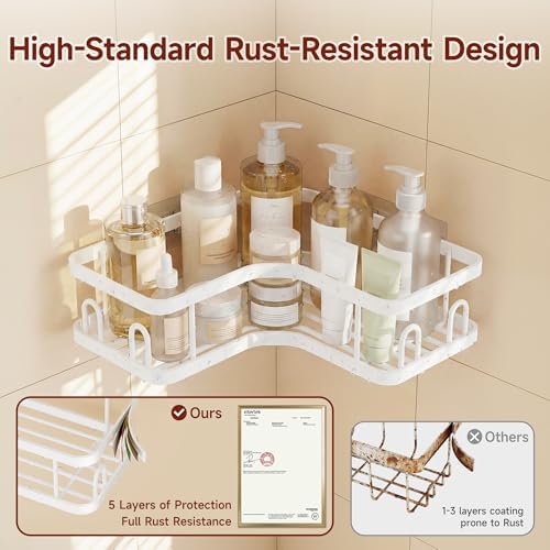 Veken Large Capacity Corner Shower Caddy 6-Pack, Advanced Rustproof Design - Image 3