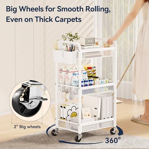 YASONIC 3 Tier Metal Rolling Cart - Image 4