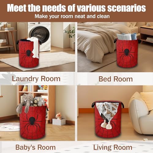 Red Spider Web Laundry Baskets, Laundry Hamper, Storage Basket - Image 7