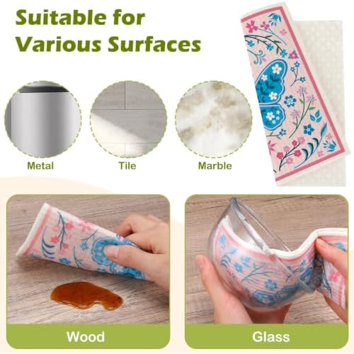6 Pcs Swedish Paper Cloths for Kitchen, Reusable Paper Towels Washable - Image 6