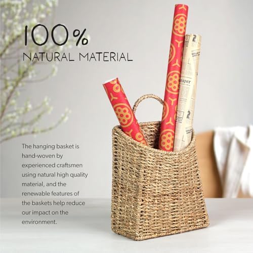 Woven Hanging Seagrass Baskets, Hanging Wall Wicker Basket, Handmade Organizer - Image 2