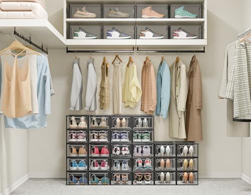 SIMPDIY Clear Shoe Storage Boxes, Stackable Shoe Organizer - Image 2