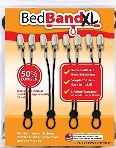 Bed Bandxl. Not Made in China. USA Worker Assembled. 50% Longer. Smooth Sheets by BEDBAND