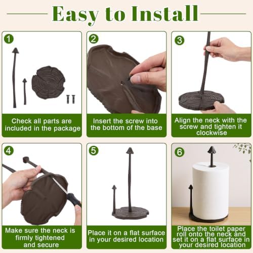 Maxdot Mushroom Paper Towel Holder 8.27 x 15 x 13.4 Inch Cast Iron Paper Towel - Image 3
