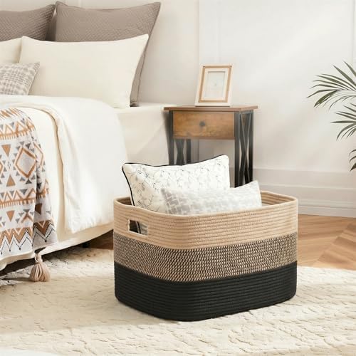 Artfeel Blanket Basket, Rectangle Woven Baskets - Image 2