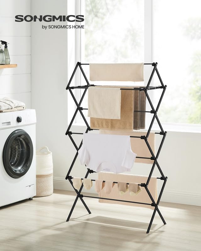 SONGMICS Foldable Clothes Drying Rack, Laundry Drying Rack, Clothes Airer - Image 2