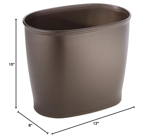 iDesign Slim Plastic Bathroom Trash Can, Small Garbage Bin - Image 9