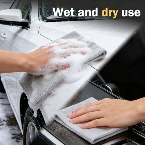 20 PCS Car Microfiber Cleaning Cloth Roll, Highly Absorbent Quick-Dry Towel - Image 5