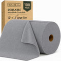 Microfiber Cleaning Cloth Roll, 100 Pack 12 x 12 Inch Tear Away Reusable Paper by OverDoorHooksKitchenSupplies