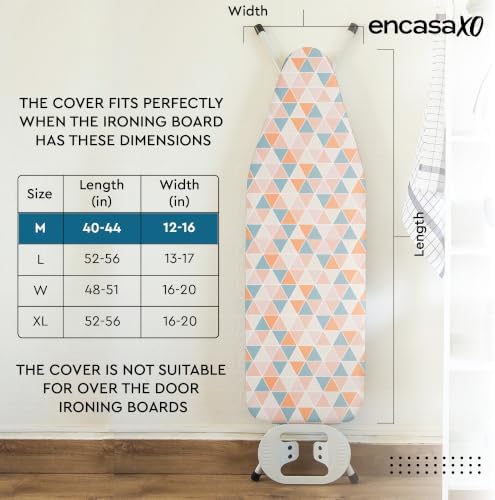 Encasa XO Ironing Board Cover and Pad, 4mm Felt 42"x14" - Image 6