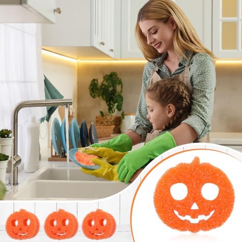 FillTouch Halloween Pumpkin 3 Pcs Scrub Sponge - Image 3