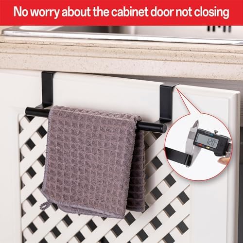 Cabinet Door Towel Bar, Kitchen Towel Holder, Matte Black - Image 4
