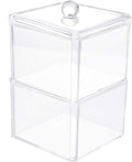 Square Acrylic Cotton Ball Pads Gauze Swab Holder Organizer Q-tip Dispenser by KWCollection