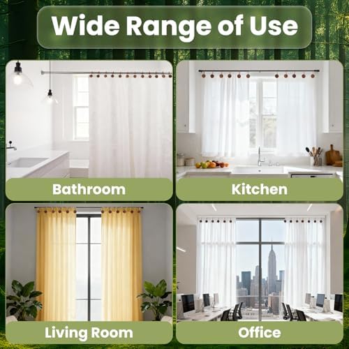 Wood Shower Curtain Hooks Rust Proof, Boho Shower Curtain Hooks Decorative - Image 7