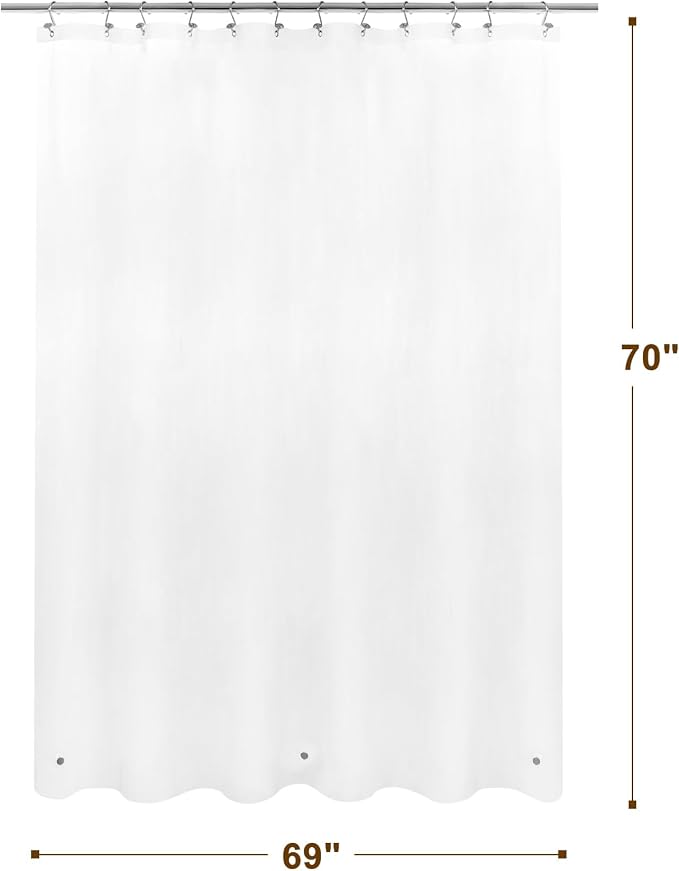 Barossa Design Frosted Shower Curtain Liner Waterproof PEVA - Image 9