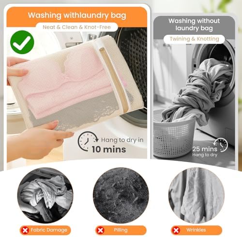 ABRRLO 4Pcs Large Cotton Mesh Laundry Bags - Image 4