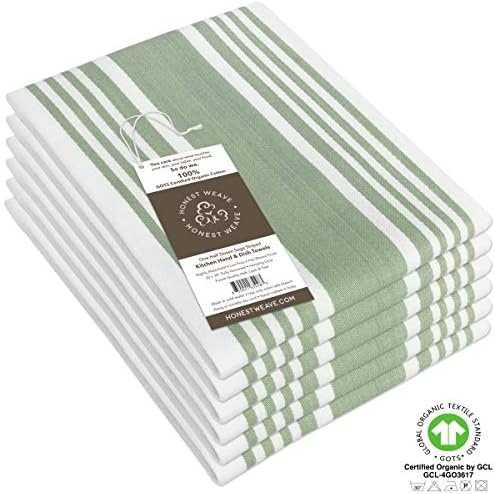 HONEST WEAVE GOTS Certified Organic Cotton Kitchen Hand and Dish Towel Sets - Image 3