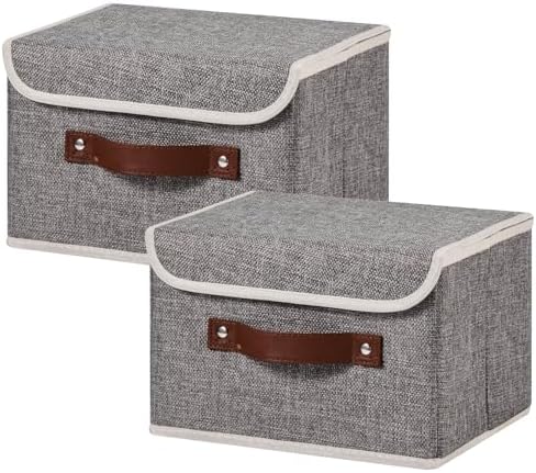 2PCS Storage Bins Boxes with Lids Decorative Fabric Baskets by Unknown