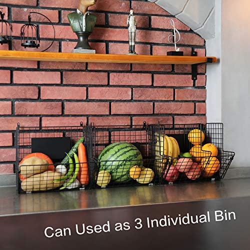 X-cosrack Metal Wire Basket Wall Mount, 3 Tier Wall Storage Basket Organizer - Image 3