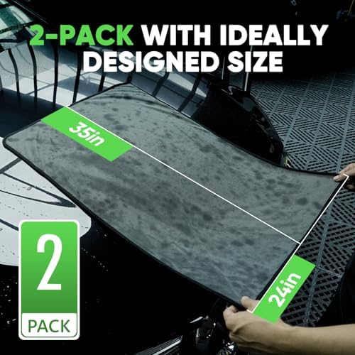 KKV 2-Pack Microfiber Towels Extra Large Ultra Absorbent Drying Towel - Image 3