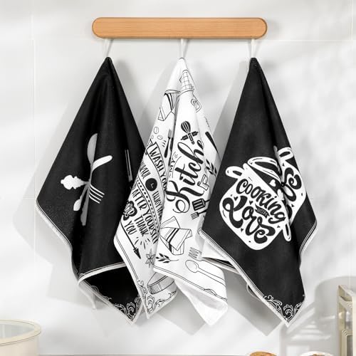 Sunnyray 6 Pcs Kitchen Towels Dish Cloths Nature Modern Absorbent Hand Tea Wash - Image 2