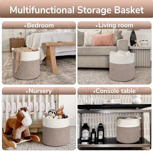 Goodpick Jute Woven Basket for Blankets Clothes Organizing，Cotton Rope - Image 4