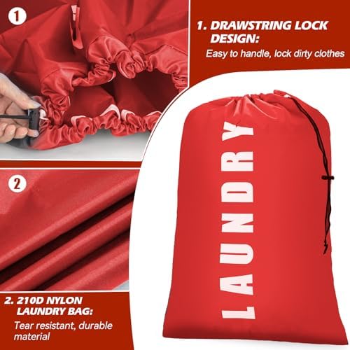 Isink Laundry Bag, 2 Pack Travel Laundry Bags - Image 2