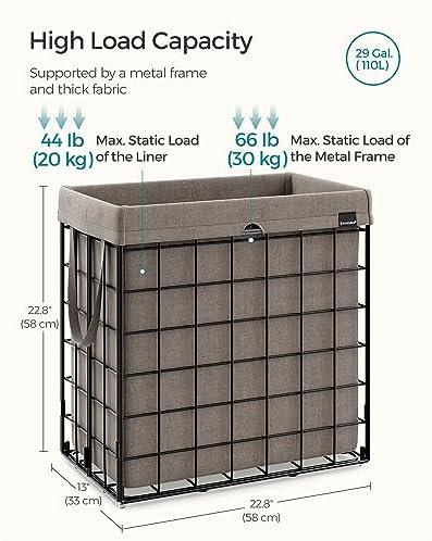 SONGMICS Laundry Hamper, Collapsible, 29 Gal. - Image 5