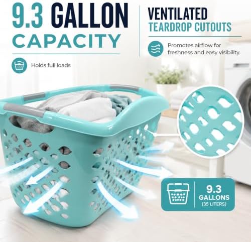 Teal Laundry Basket 9.3 Gal - Image 7