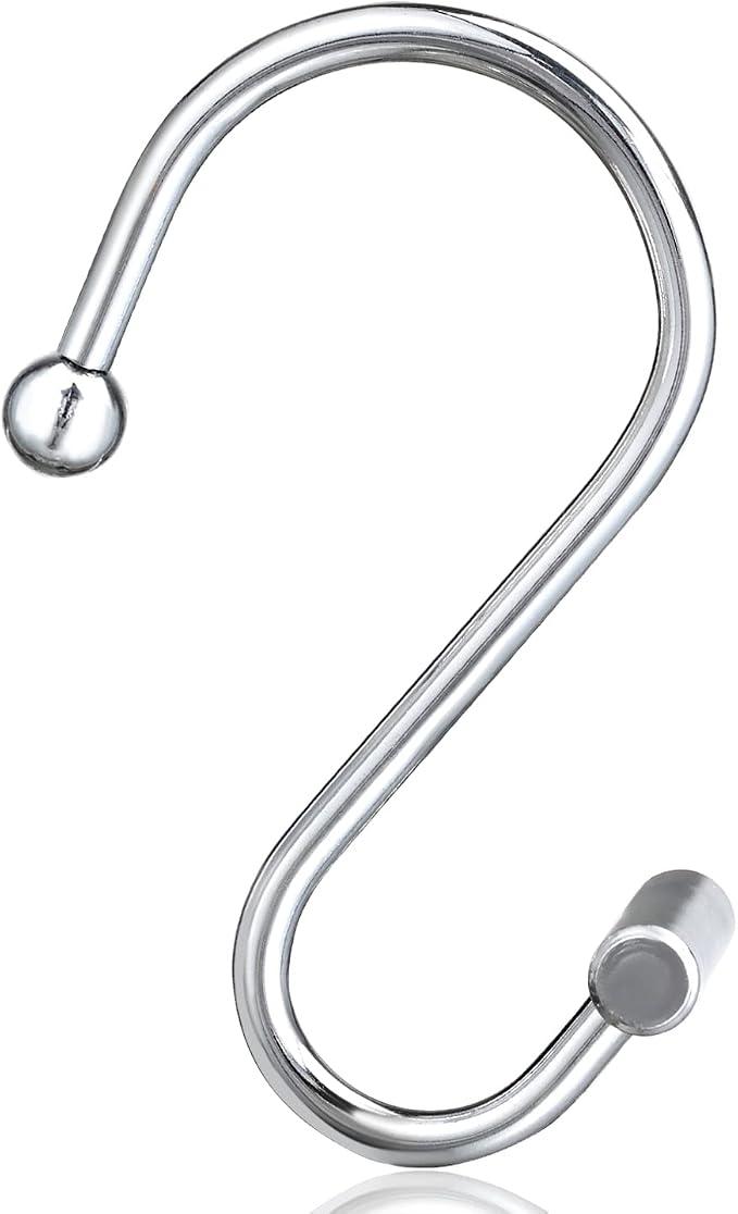 Silver Shower Curtain Hooks, Rust Proof Shower Curtain Rings - Image 3