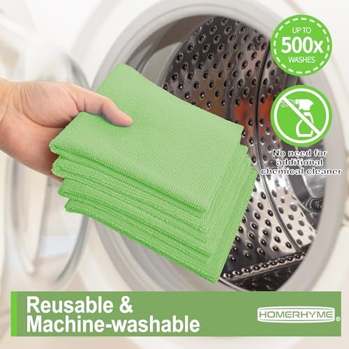 Microfiber Cleaning Cloth, 12 Pack Green Cleaning Rags, Reusable Microfiber - Image 7