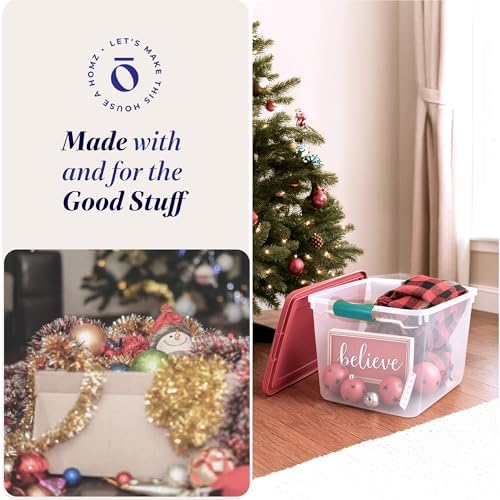 HOMZ Holiday Tote Plastic Storage Bin - Image 6