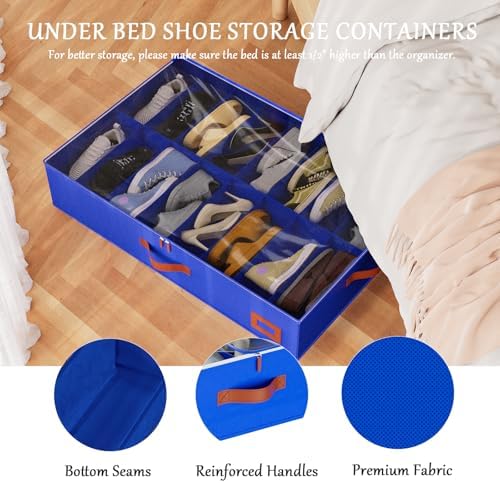 homyfort Under Bed Shoe Storage Organizer, Underbed Shoes Storage Containers - Image 2