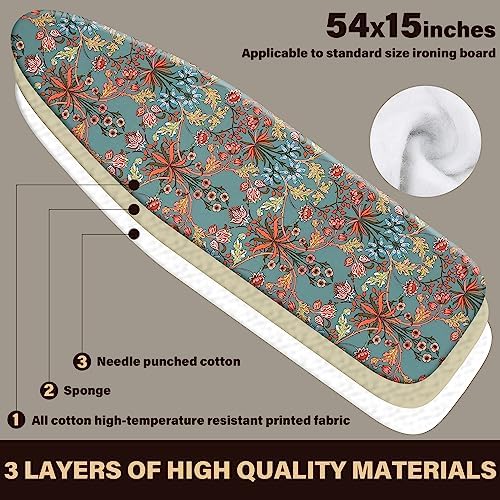 caius Ironing Board Cover and Pad, Elastic Edge, Easy Fit - Image 2
