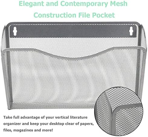 EASEPRES 3 Single Pocket Mesh Hanging File Organizer, Vertical Wall Mounted - Image 3