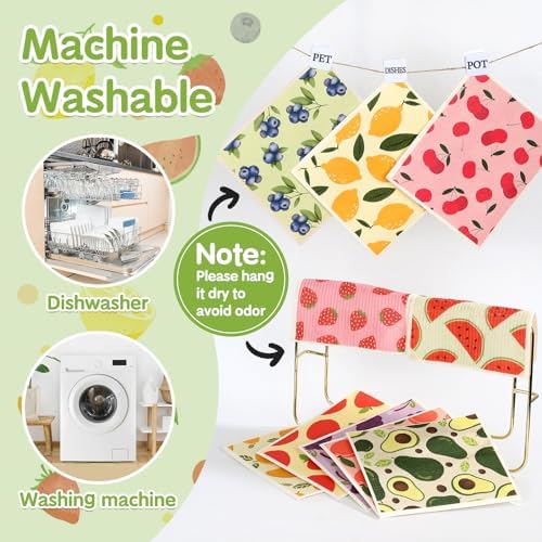 10 Pack Swedish Dishcloths for Kitchen- Reusable Paper Towels Washable Swedish - Image 5