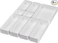 White Desk Drawer Organizer Trays: 9PC Shallow Vanity Bathroom Organizers | by CHANCETSUI
