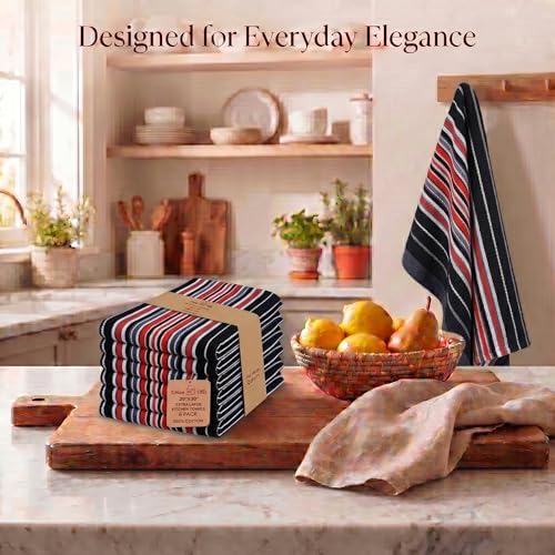 Urban Villa Kitchen Towels Cotton Dish Towels 20”x30” Black - Image 5