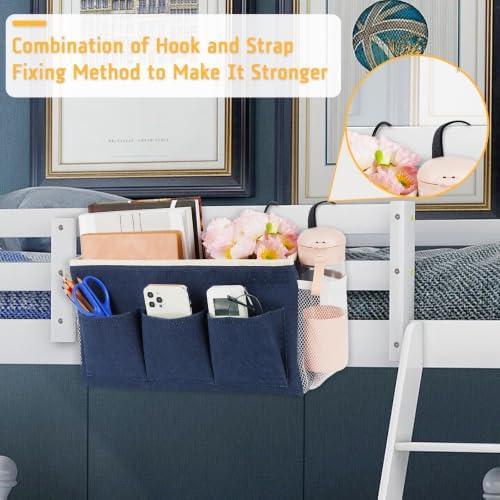Lilithye Bedside Caddy, Bedside Storage Bag Hanging Organizer - Image 2