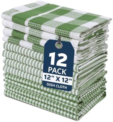 LANE LINEN 100% Cotton Kitchen Dish Cloths, Ultra Soft Absorbent Quick Drying by LaneLinen